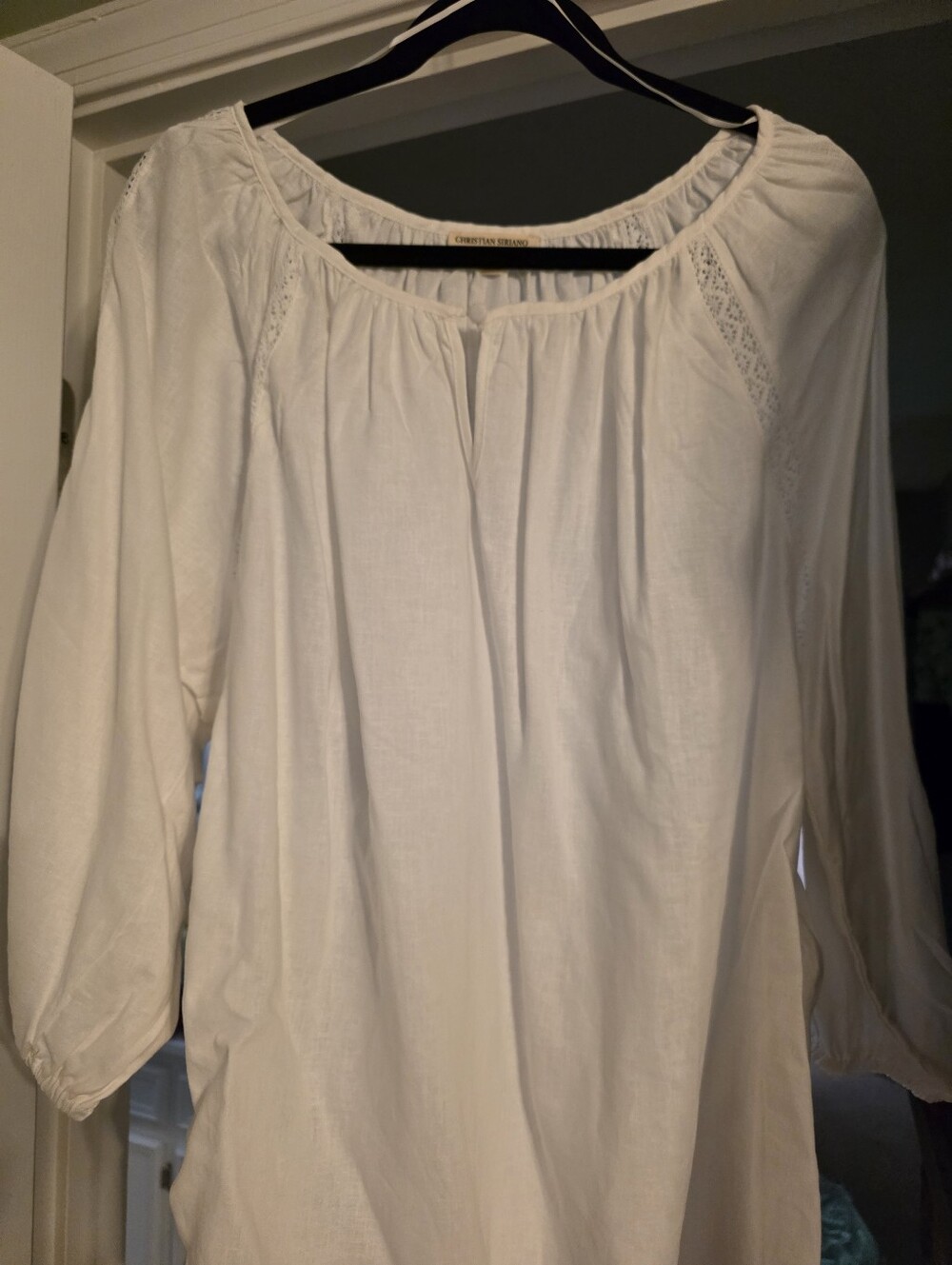 Christian Siriano White Peasant Tunic Blouse